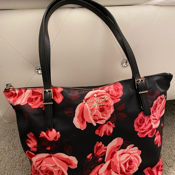 Kate Spade Black & Pink Floral Tote - Picture 4 of 8